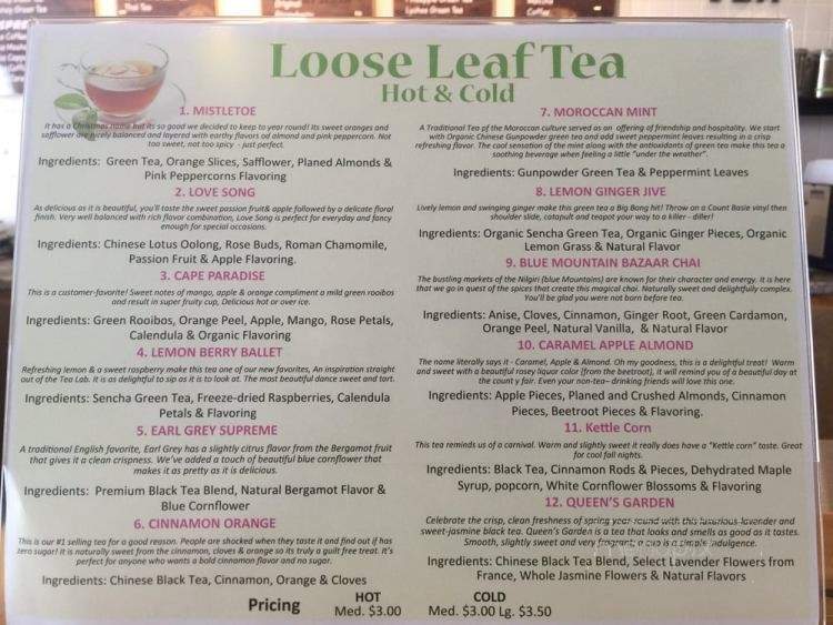 Menu of Leaf Tea House in Fayetteville, AR 72703