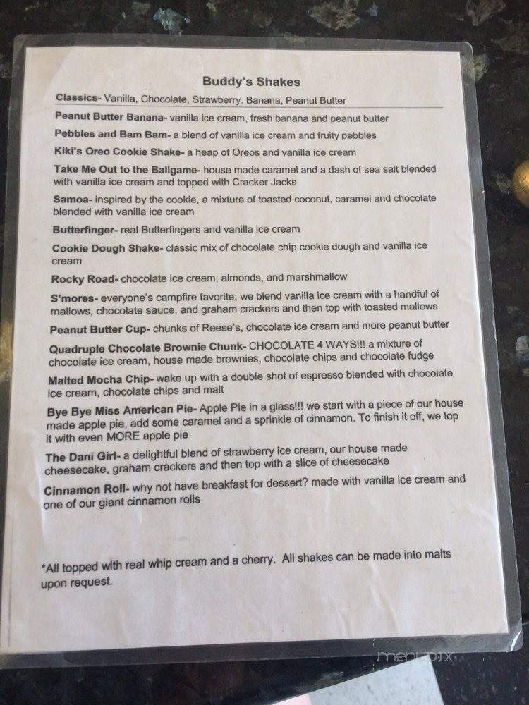 Buddy's Diner - San Diego, CA menu_pic