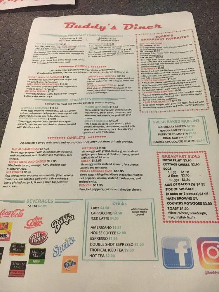 Buddy's Diner - San Diego, CA menu_pic