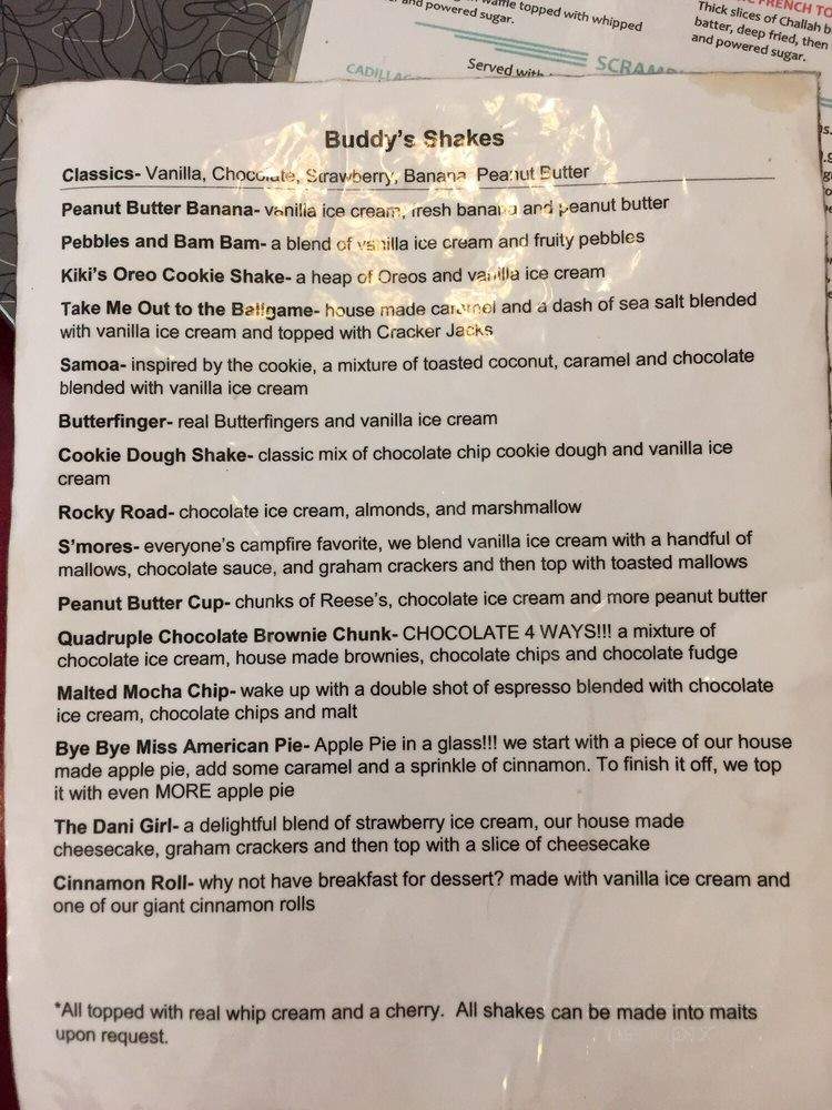 Buddy's Diner - San Diego, CA menu_pic