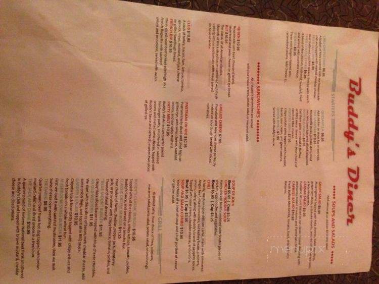 Buddy's Diner - San Diego, CA menu_pic