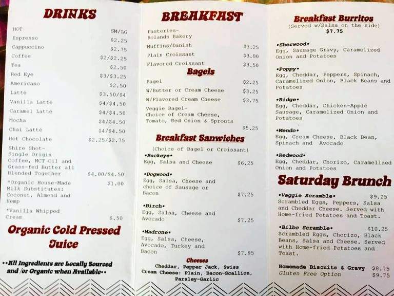 Elevenzies Cafe - Willits, CA menu_pic