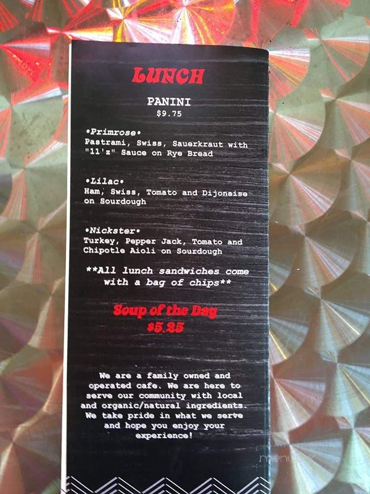 Elevenzies Cafe - Willits, CA menu_pic