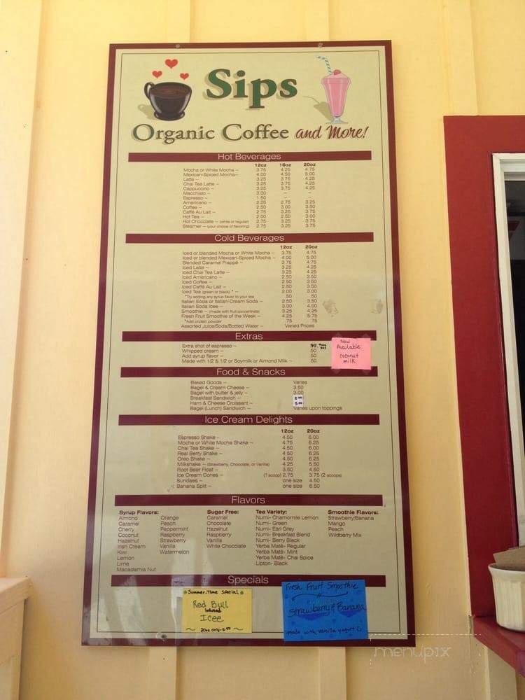 Sips - Miranda, CA menu_pic