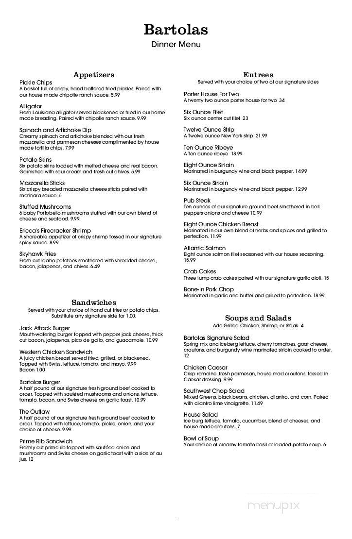 Bartola's - Martin, TN menu_pic