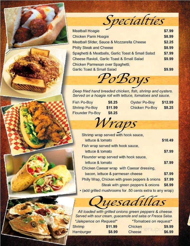 The Hook & Grill - Whitwell, TN menu_pic