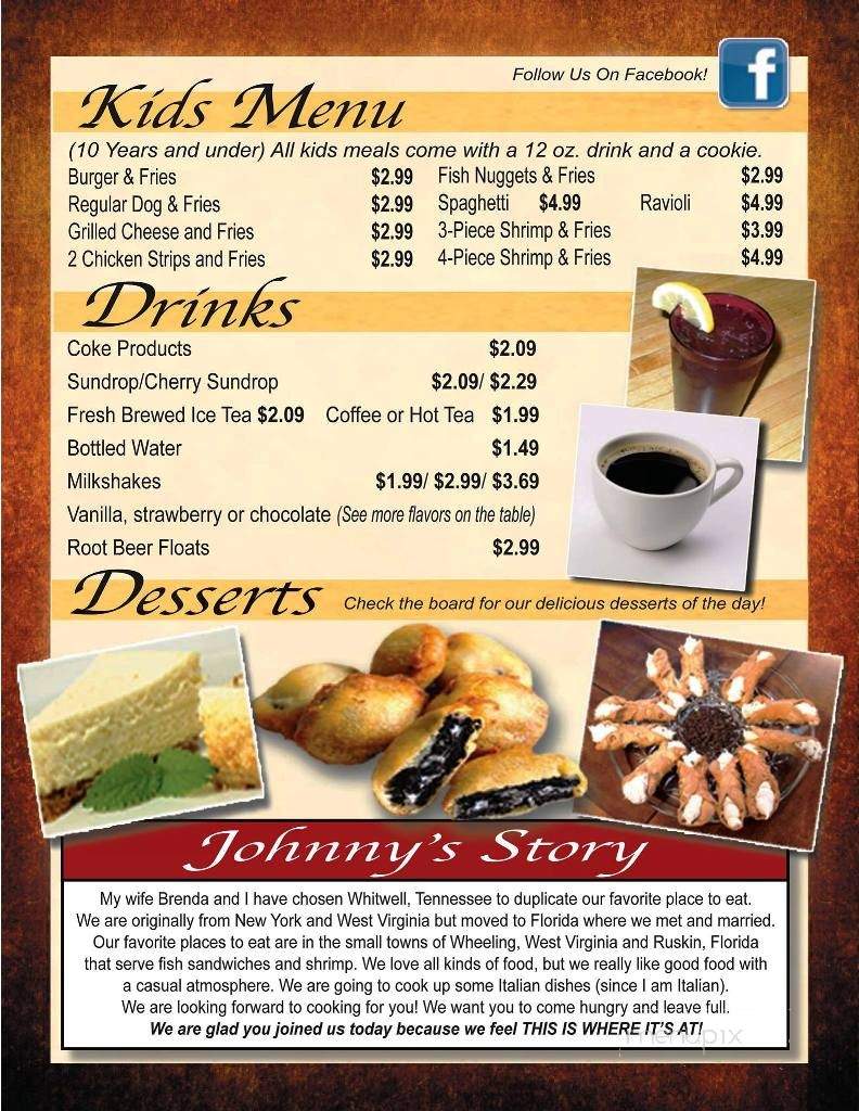 The Hook & Grill - Whitwell, TN menu_pic