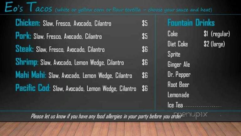 California Underground - Hull, MA menu_pic