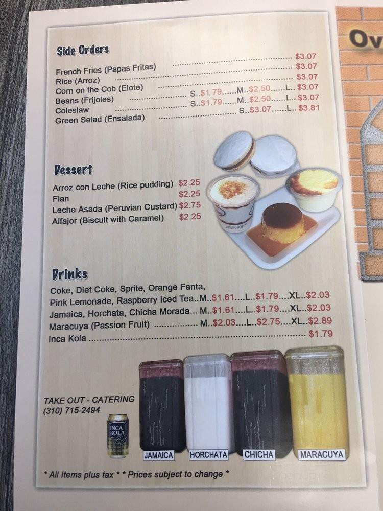 Pollo Vermont Jr - Carson, CA menu_pic