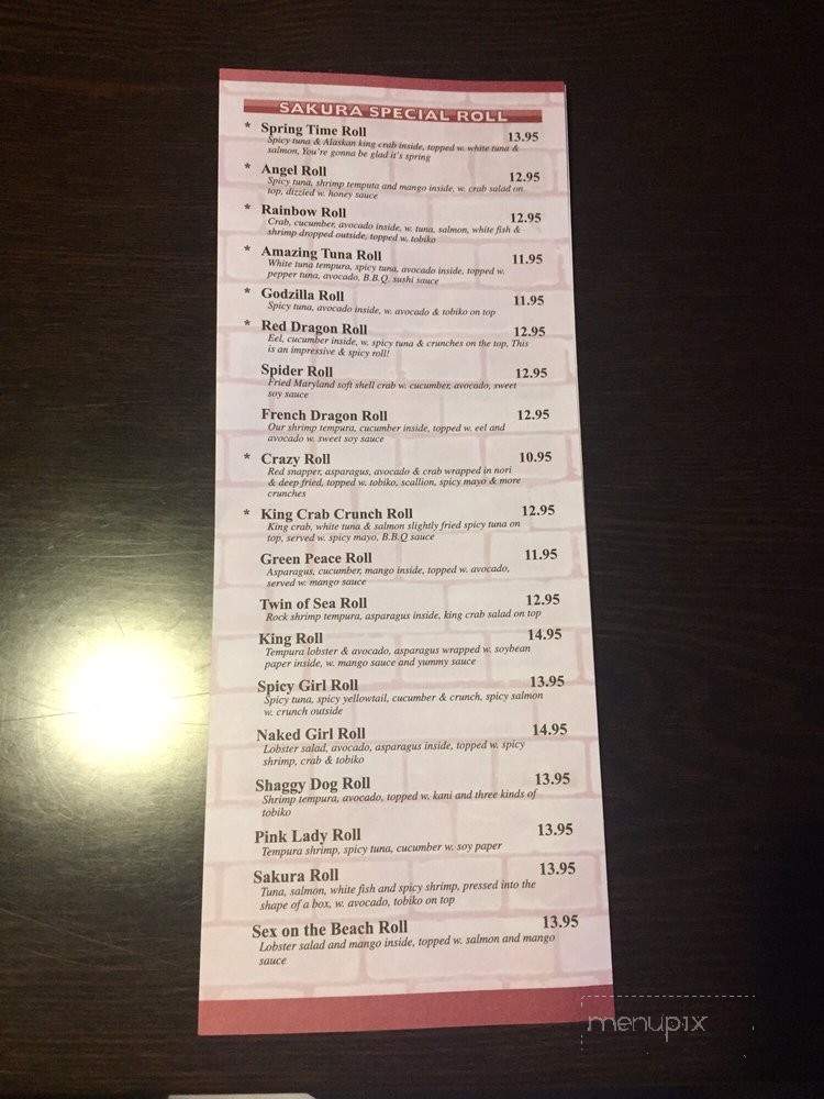 Sakura - Silver City, NM menu_pic