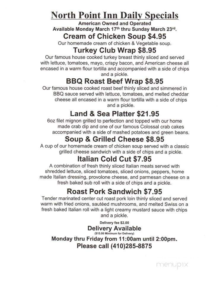 /29313368/Northpoint-Inn-Menu-Dundalk-MD - Dundalk, MD