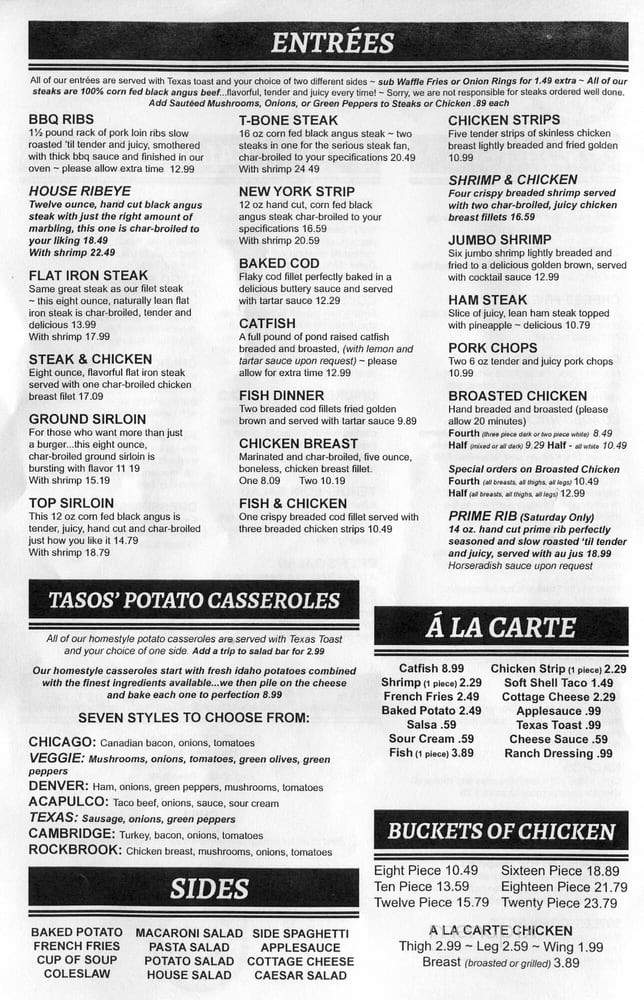 Tasos Steakhouse - Mount Pleasant, IA menu_pic