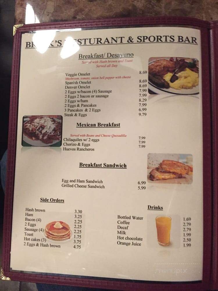 Bricks Restaurant & Sports Bar - Maywood, CA menu_pic