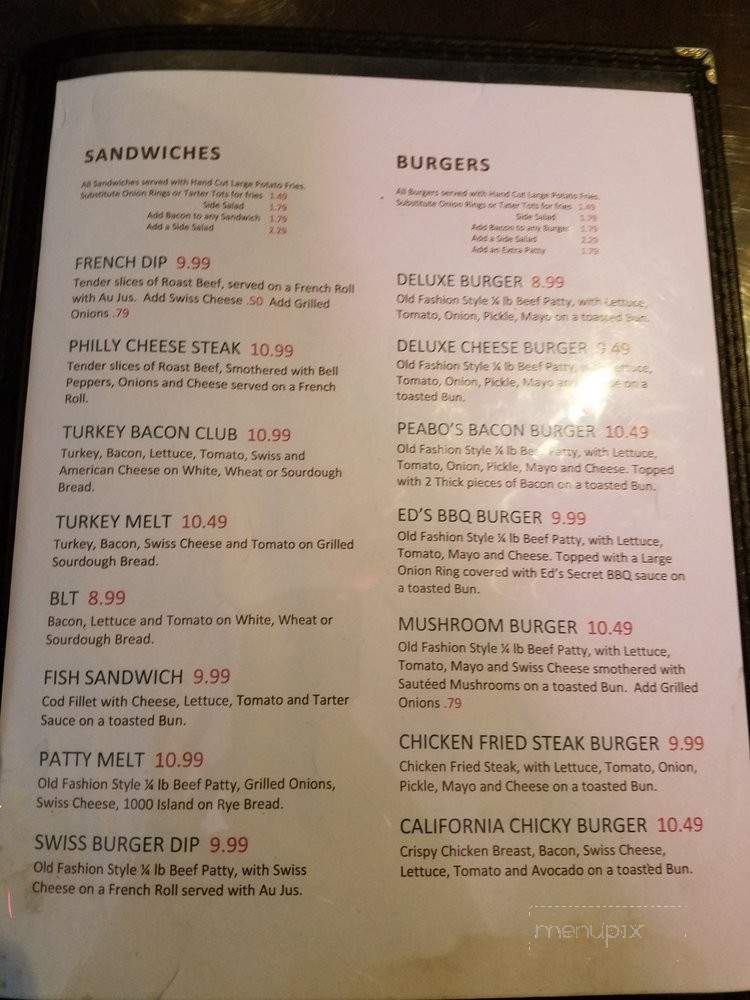 Peabo's Sports Bar - Mill Creek, WA menu_pic
