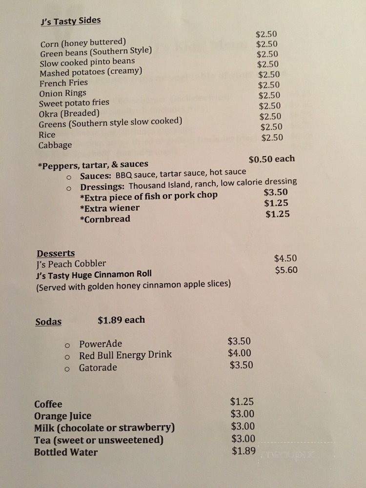 J's Tasty Kitchen - Mansfield, TX menu_pic