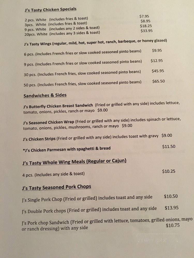 J's Tasty Kitchen - Mansfield, TX menu_pic