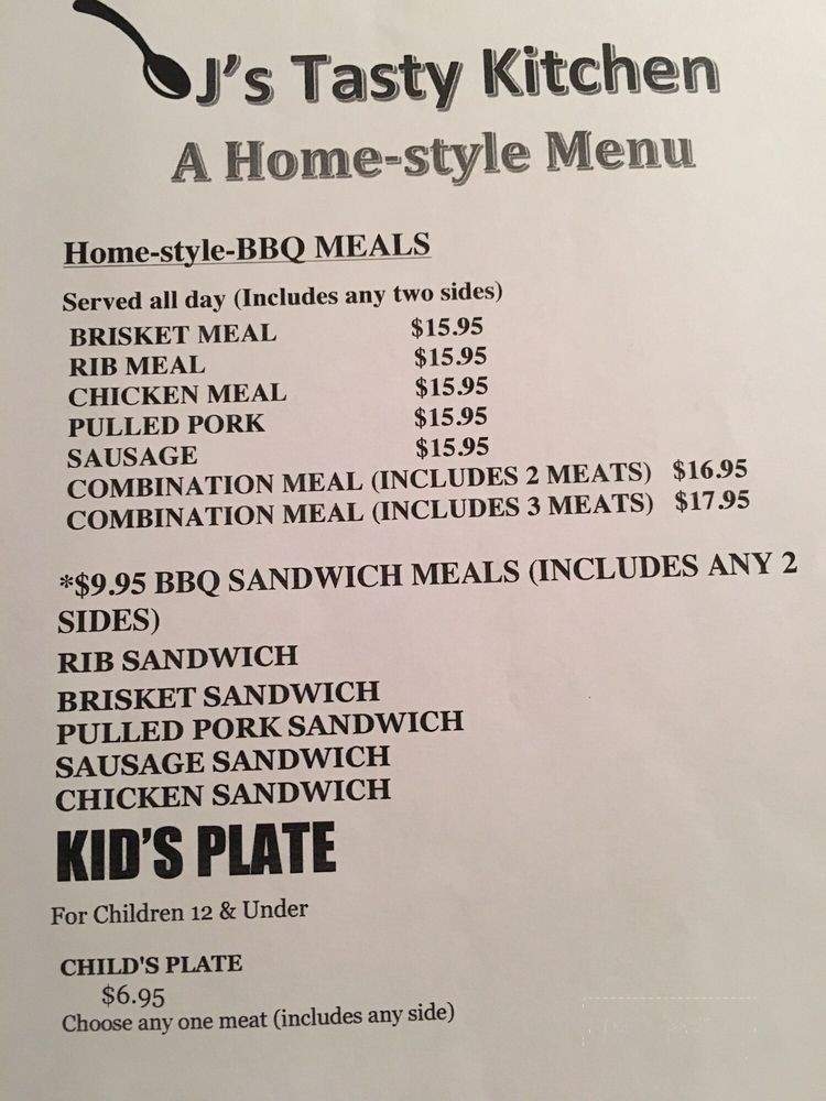 J's Tasty Kitchen - Mansfield, TX menu_pic