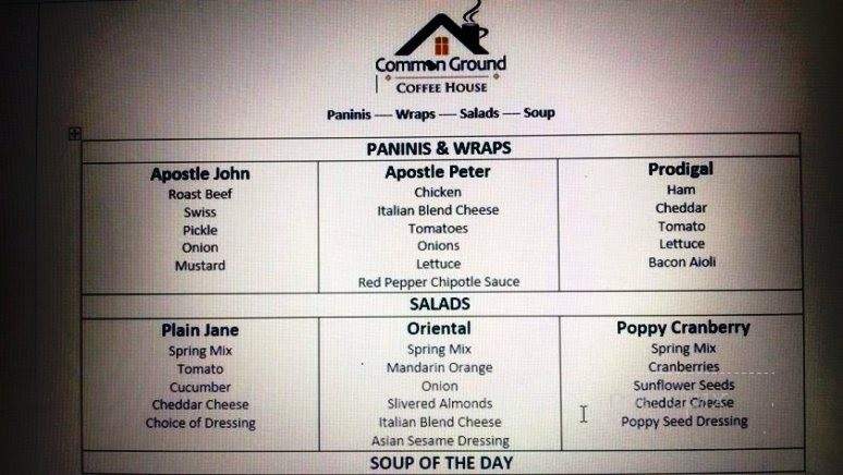 Common Ground Coffee House - Alexandria, MN menu_pic