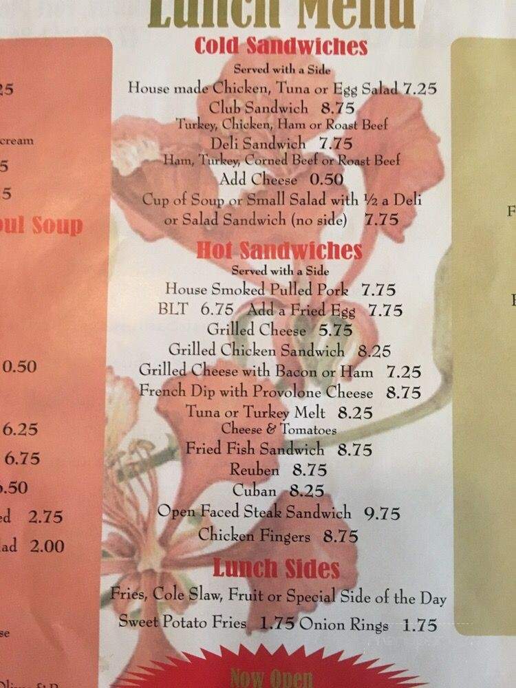 The Poinciana Cafe - Fort Pierce, FL menu_pic