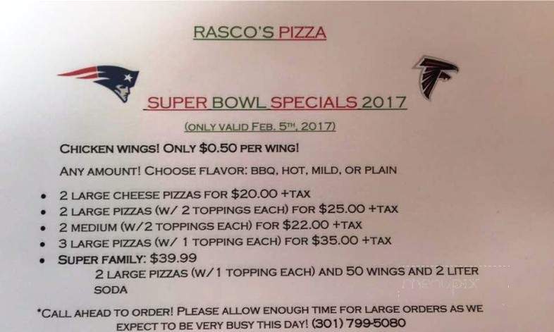 /29322590/Rasco-NY-Pizza-Menu-Boonsboro-MD - Boonsboro, MD