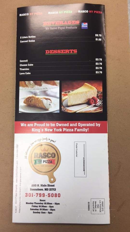 /29322590/Rasco-NY-Pizza-Menu-Boonsboro-MD - Boonsboro, MD