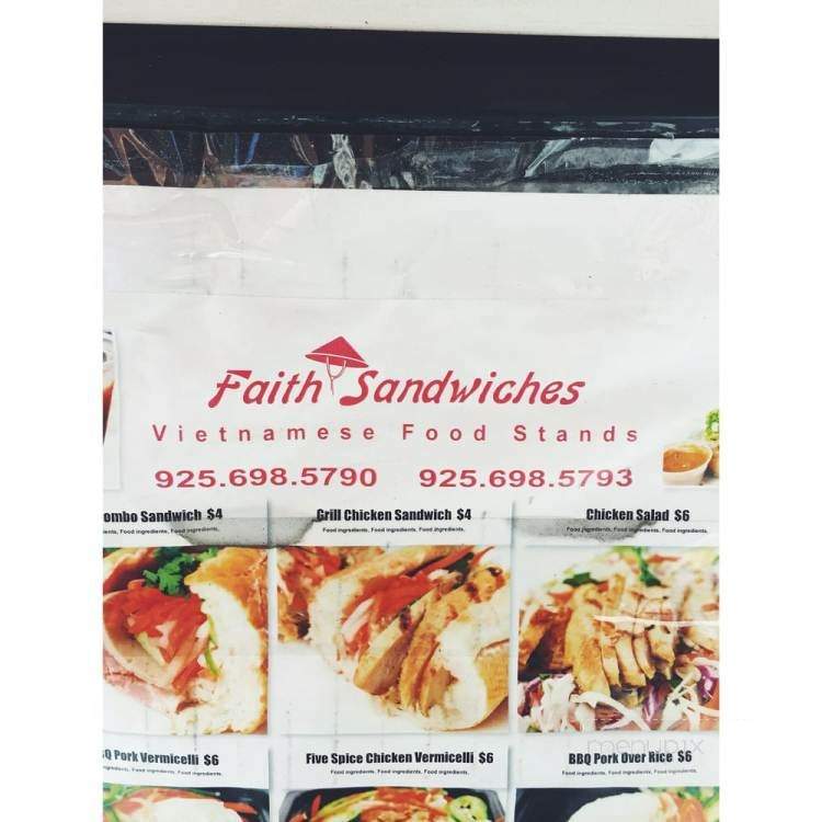 Faith Sandwiches - San Francisco, CA menu_pic