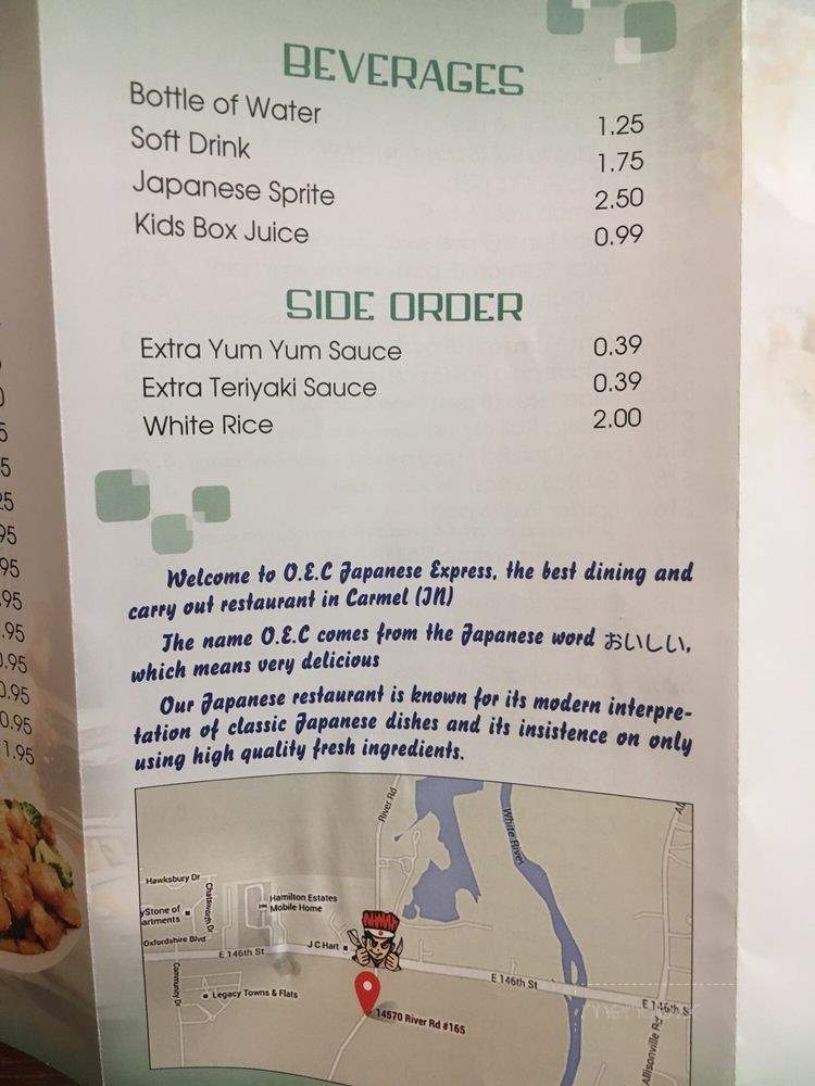 OEC Japanese Express - Carmel, IN menu_pic