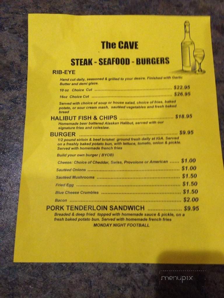 The Cave - Delta Junction, AK menu_pic