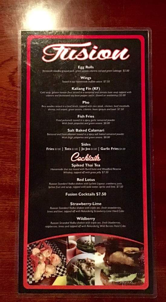Fusion Lounge Bar & Grill - Redding, CA menu_pic