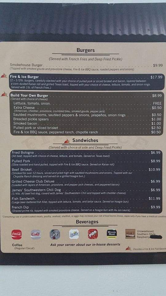 Fire & Ice Pub - Fredericksburg, OH menu_pic