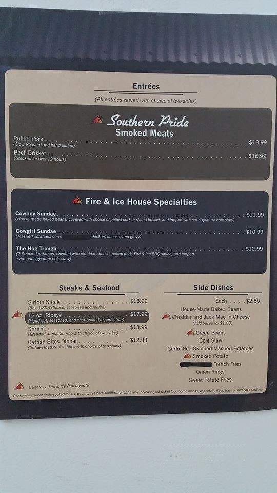 Fire & Ice Pub - Fredericksburg, OH menu_pic