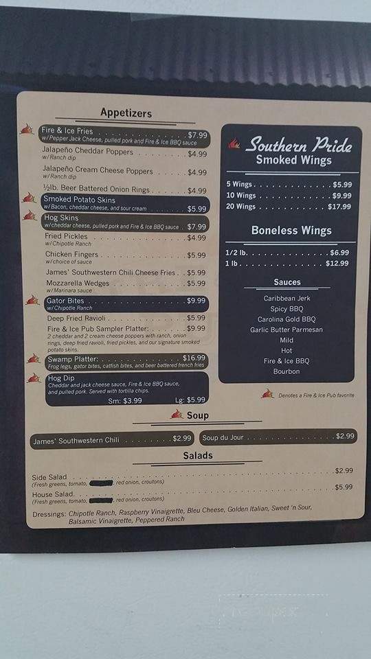Fire & Ice Pub - Fredericksburg, OH menu_pic
