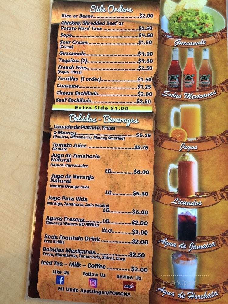 Mi Lindo Apatzingan - Pomona, CA menu_pic