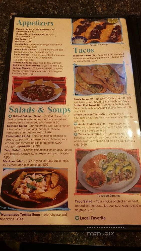 Maracas Mexican Family Restaurant - Wentzville, MO menu_pic