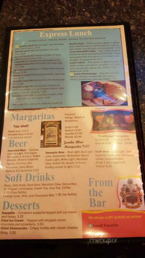 Maracas Mexican Family Restaurant - Wentzville, MO menu_pic