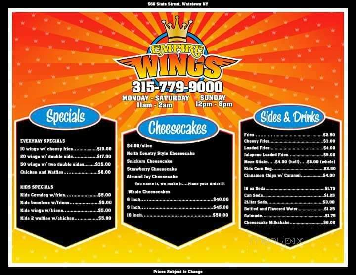 /29328930/Empire-Wings-Watertown-NY - Watertown, NY