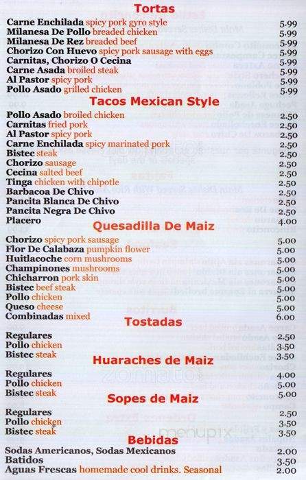Rinconcito Familiar - Brooklyn, NY menu_pic