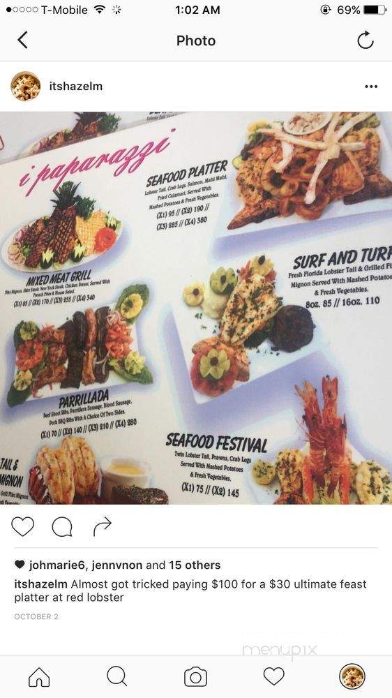 I Paparazzi - Miami Beach, FL menu_pic