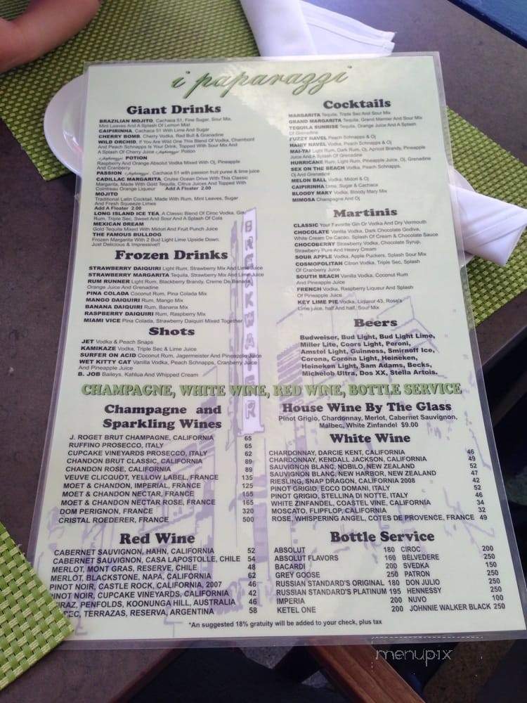 I Paparazzi - Miami Beach, FL menu_pic