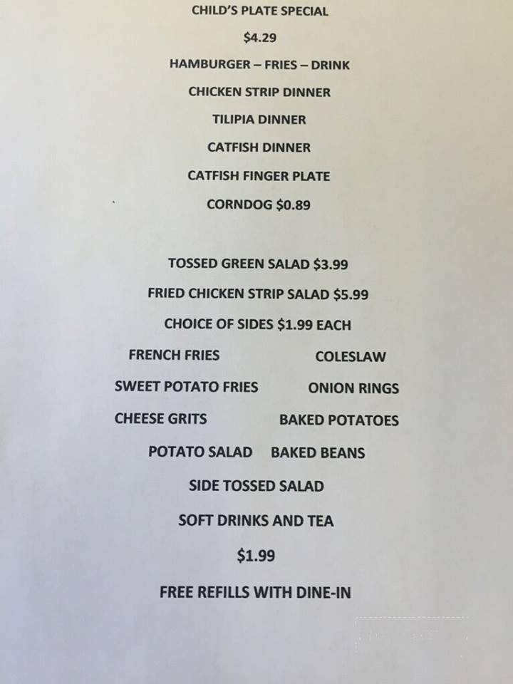 J & E's Restaurant - Donalsonville, GA menu_pic