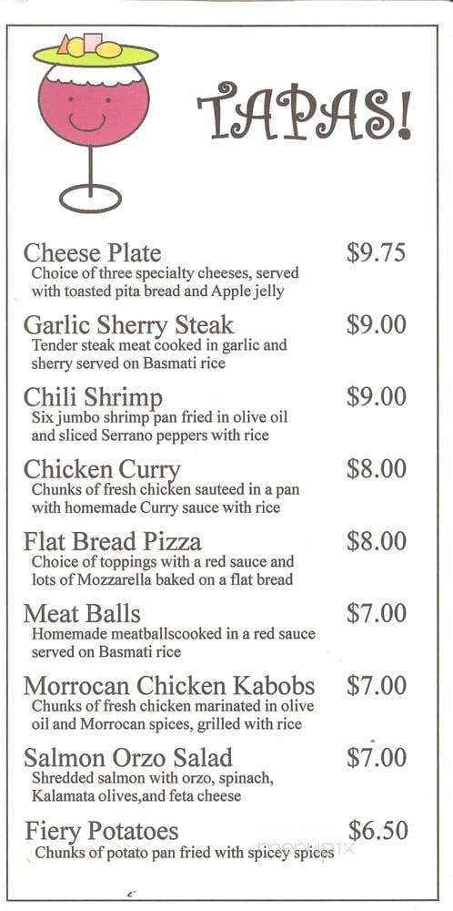 Wine A Little Wine And Tapas Bar - Gatlinburg, TN menu_pic
