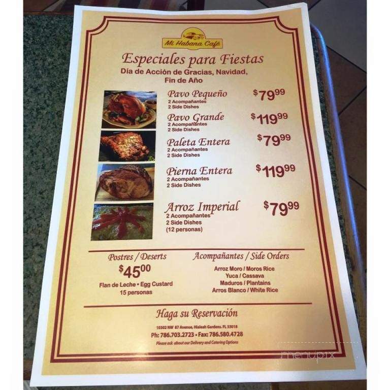 Mi Habana Cafe - Hialeah Gardens, FL menu_pic