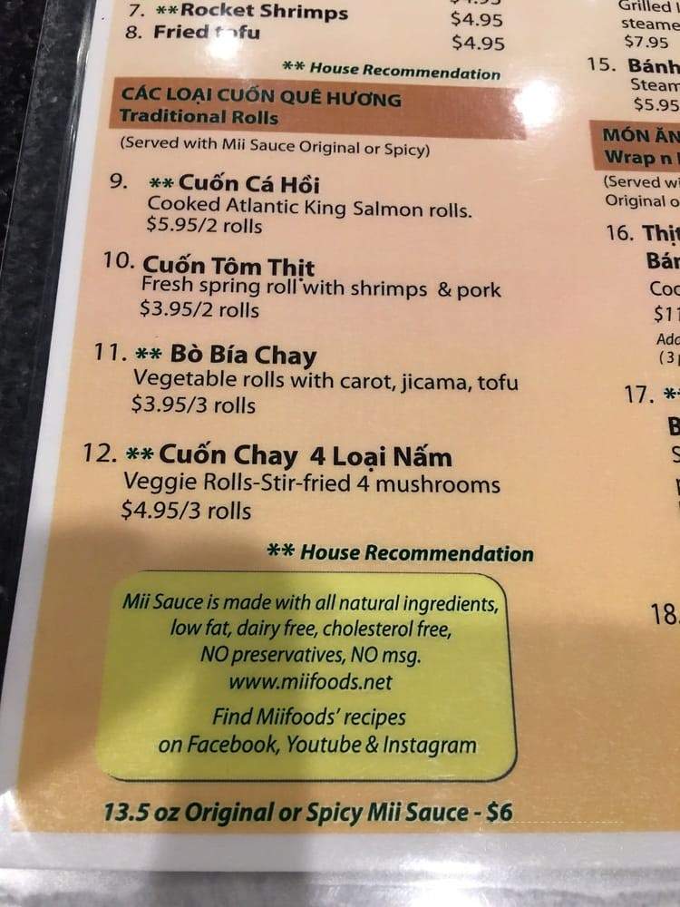 Quan Mii - Westminster, CA menu_pic