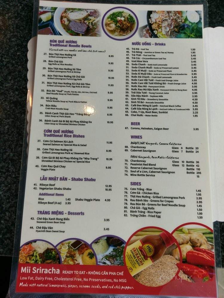 Quan Mii - Westminster, CA menu_pic