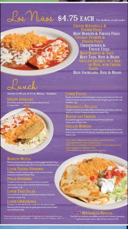 El Mezcal - Defiance, OH menu_pic