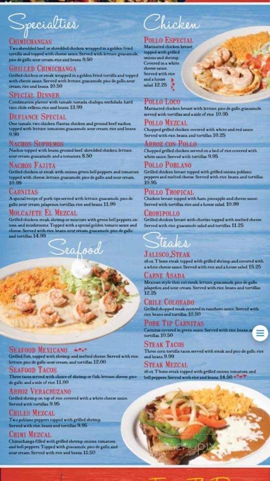 El Mezcal - Defiance, OH menu_pic