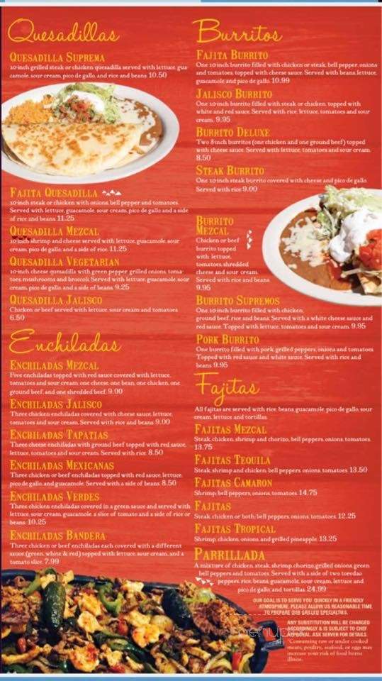 El Mezcal - Defiance, OH menu_pic