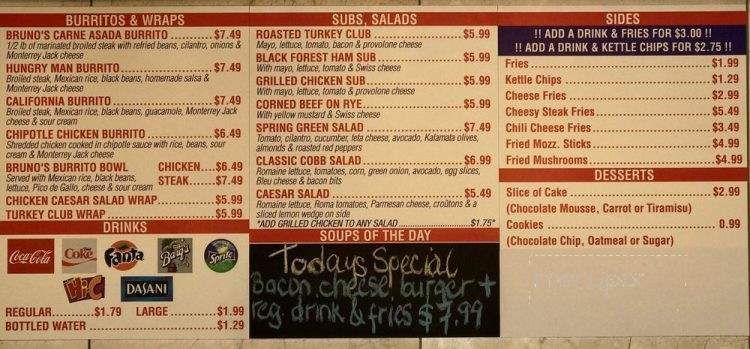 Bruno's Cheesesteaks - North Aurora, IL menu_pic