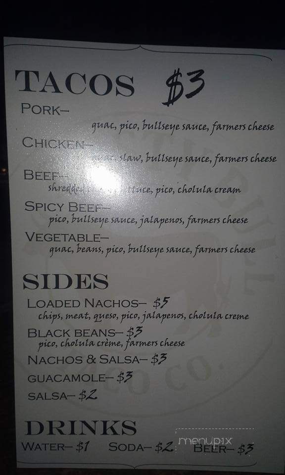 Rusty Bull - Toronto, OH menu_pic