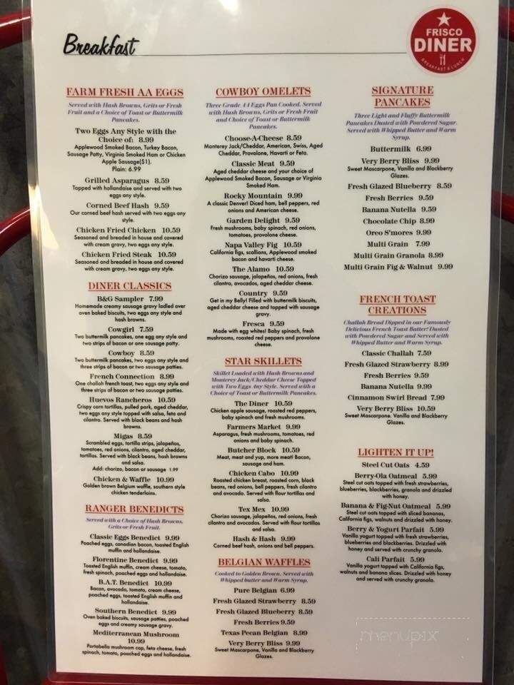 Frisco Diner - Frisco, TX menu_pic